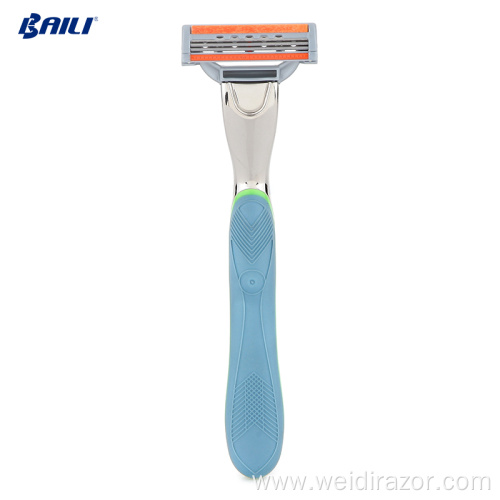 straight shaving razor handle for razor cartridge refills